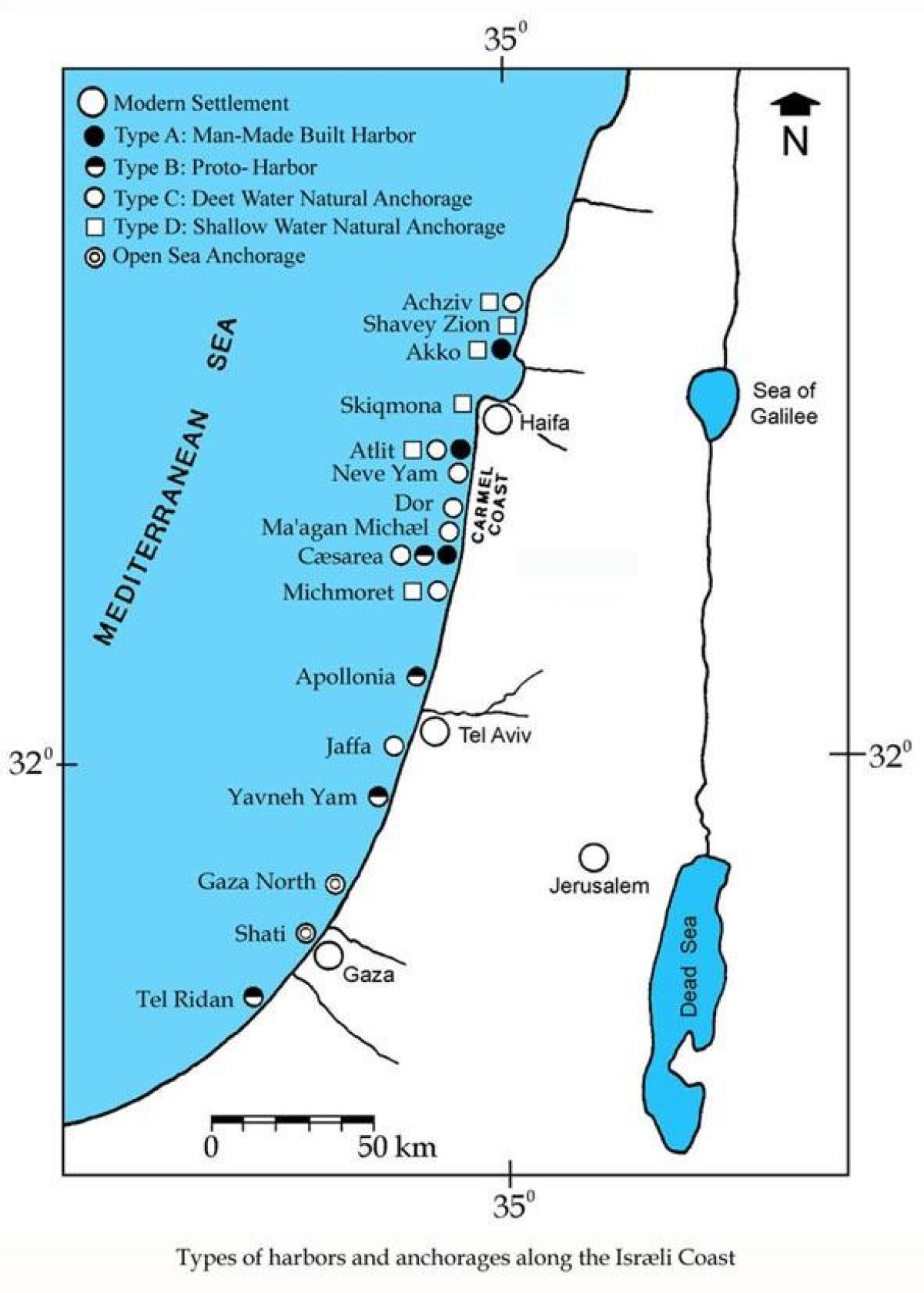 карта Израиля порты